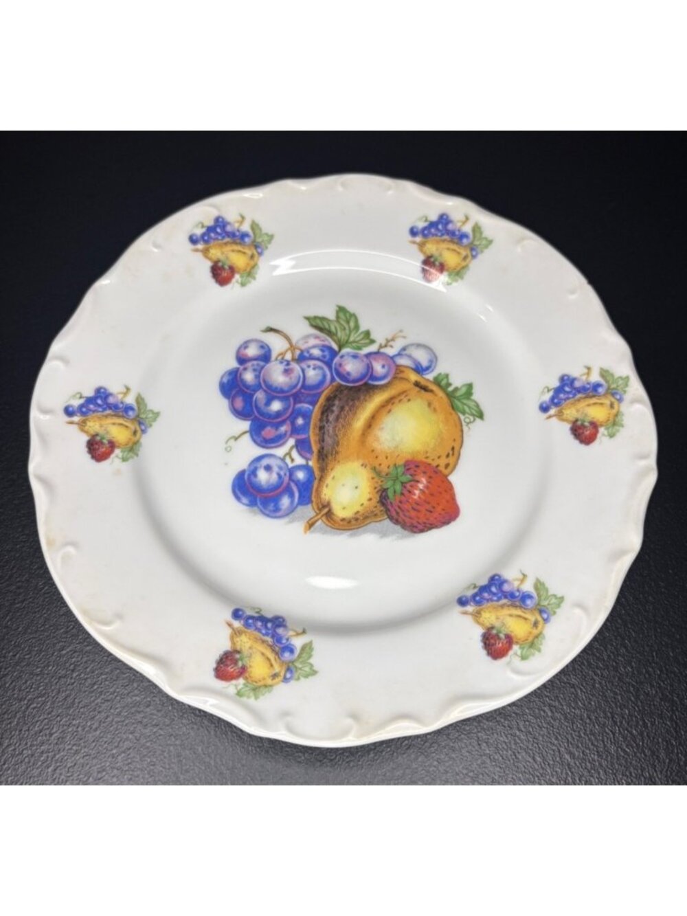 Bavaria Germany Vintage Fruit Dessert Plate Salad Plate Grapes Pear Strawberry